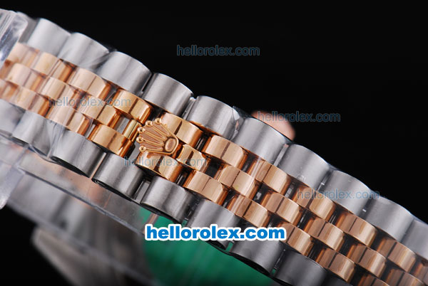 Rolex Datejust Automatic Movement with Rose Gold Bezel and Diamond Marking-Small Calendar - Click Image to Close